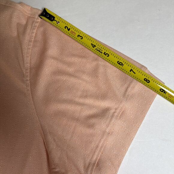 Raffi Casual Button Short Sleeve Down Shirt 100% Cotton Light Orange NWOT - Picture 8 of 14